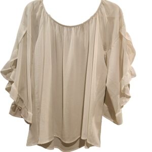 Peach Love California Ruffle Sleeve Top | Airy, Romantic, Effortless